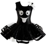 Fantasia Fantasminha Preto Infantil Vestido Luxo Halloween M 7 - 8