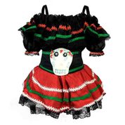 Fantasia Caveira Mexicana 3 Peças Infantil de Halloween G 9 - 10