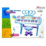 PIANO ELETRONICO MULTI INSTRUMENTAL TECLADO INFANTIL COM MICROFONE KARAOKE LUZES COMPLETO AZUL