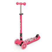 PATINETE INFANTIL EM ALUMINIO 3 RODAS DOBRAVEL AJUSTAVEL RESISTENTE ROSA MENINAS