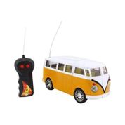 KOMBI CONTROLE REMOTO CARRINHO CLASSICO ACENDE FAROL RETRO COM LUZ LARANJA