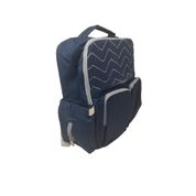 BOLSA MOCHILA COM 9 BOLSOS MATERNIDADE IMPERMEAVEL MULTIFUNCIONAL TÉRMICA AZUL MARINHO KANGUR