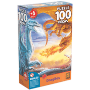 Quebra Cabeça Puzzle 100 Peças Dragoes da Grow