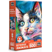 Quebra-Cabeça Gato Retratos Animais 500 Peças Nano Toyster