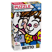 Quebra Cabeça Puzzle Romero Britto Love Pets 200 Peças Grow