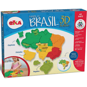 Quebra Cabeça Puzzle Mapa Do Brasil 3D Plástico Elka 1109