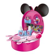 Conjunto De Acessórios - Minnie - Maleta Com Alça - Cabeleireira - Rosa - Multikids