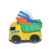 Caminhão Praia Truck Kit Praia Caçamba Garfo e Pá Caminhãozinho com Acessórios de Praia Areia Brinquedo