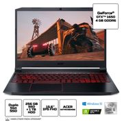 Notebook Gamer Acer Aspire Nitro 5 15.6 FHD i5 10300H SSD 256GB 1TB 8GB GTX 1650 4GB Windows 10 Home Preto - AN515-55-54L9