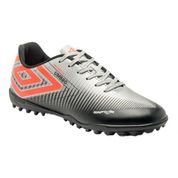 Chuteira Society Umbro Raptor - Preto/Prata/Coral