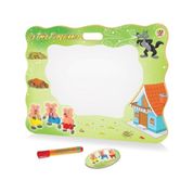 LOUSA QUADRO BRANCO INFANTIL ILUSTRATIVO TRES PORQUINHOS PARA COM APAGADOR E CANETA JUNGES