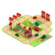 Conjunto Blocos de Montar e Acessórios - Brincando de Engenheiro - Fazendinha - 90 Peças - Xalingo