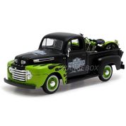 Ford F-1 Pick Up 1948 1:24 Harley Davidson + Panhead FL 1948 Maisto Preto/Verde