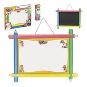 LOUSA LOUSINHA QUADRO BRANCO E VERDE INFANTIL 2 EM 1 COM KIT PARA PINTURA ESTUDO E DESENHO MURAL RECADOS CRIATIVA CRIANÇAS