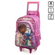 Mochila Infantil Feminina Dra Brinquedos 19K com Rodinha Roxa