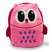 Mochila Passeio em Pelúcia Bordada Coruja Pink