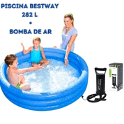 Kit Piscina Inflável Infantil Redonda 282 litros com Bomba de Ar Bestway