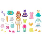 Polly Pocket Mattel Conjunto Estilo de Narrativas Secretas Bolo com Boneca e 23 Acessórios