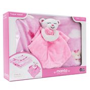Kit Presente Bebês Manta e Naninha Ursinha Rosa
