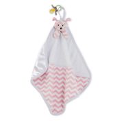 Naninha Cetim Cachorro Rosa Valen com Prendedor de Chupeta Zip Toys