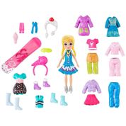 Polly Pocket Mattel Conjunto Estilo de Narrativas Secretas Sorvete com Boneca e 24 Acessórios