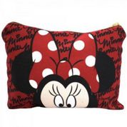 Necessaire Vermelho Assinatura Rosto Minnie: Disney