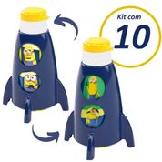 Kit 10 Garrafa Giratória Foguete Minions Lembrança de Festa Aniversário