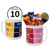 Kit 10 Caneca da Patrulha Canina Infantil Lembrança de Aniversário