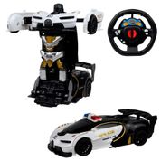 Changebot Transformers Bate e Transforma Robô Carro  Controle +3 Anos Branco Policia - Polibrinq