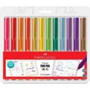 Caneta Fine Pen Colors 0.4mm 12 Cores Faber-Castell