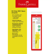 Kit Grip 2001 Neon Amarelo  SM/2001FAAM Faber castell