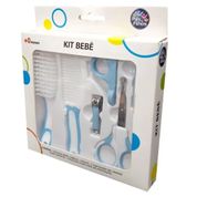 Kit Cuidados e Higiene Para Bebê Escova Alicate Tesoura Azul