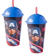 Capitão America Vingadores Marvel Copo 500 ml 2 Unidades