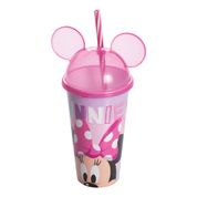 Minnie Rosa Copo Com Orelhas e Canudo Disney Infantil Menina