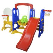 Playground Infantil 5x1 BW050 (Escorregador, Balanço, Gol, Cesta e Tabela de Basquete)