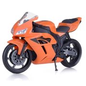 Moto Racing Miniatura 22cm Pneus Borracha - Laranja - Roma Brinquedos