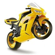 Brinquedo Moto Cbr  Rr Rancing 22cm Pneus Borracha - Amarelo