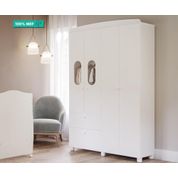 Guarda Roupa Infantil 100% MDF 4 Portas 2 Gaveta Fofura Permobili Branco