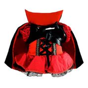 Fantasia Bebe Halloween Menina Vampira Com Capa Mesversario M - 1 a 2 Anos