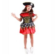 Fantasia de Halloween Infantil Menina Pirata Caveira TAM - 4