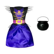 Fantasia Hallowen Infantil Menina Vestido Bruxa c/ Caldeirão P 2 - 4