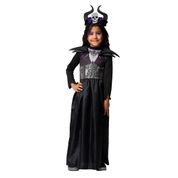 Fantasia de Halloween Infantil Bruxa Wicca Maligna Com Tiara GG 11 - 12