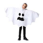 Fantasia de Fantasma Infantil Poncho com Capuz de Halloween M 5 - 8