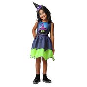 Fantasia de Bruxa Felicia Witch Roxa Infantil de Halloween G 9 - 10