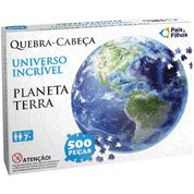 Quebra Cabeça Redondo Planeta Terra Premium 500 Peças Pais e Filhos