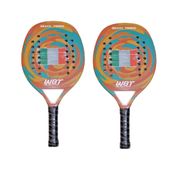 KIT ESPORTE 2 RAQUETES 100% FIBRA DE CARBONO ITALIAN WBT BEACH TENNIS