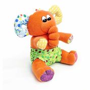 Pelúcia Infantil - 25 cm - Creck-Creck - Elefante Pipo - Laranja - Anjos Baby