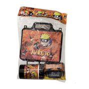 Kit Brinquedo Naruto Shippuden com 1 Lancheira de Maletinha + 1 Copo + 1 Mini Toalha