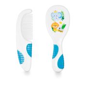 Pente e Escova para Cabelo Soft Touch Azul Multikids Baby - BB156