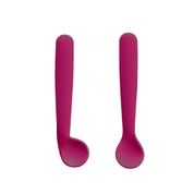 Kit Duas Colheres Silicone First Bites no Case Higiênico Rosa Fisher Price - BB1046